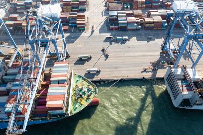 木屑选用中国苏州外贸物流送达美国长滩