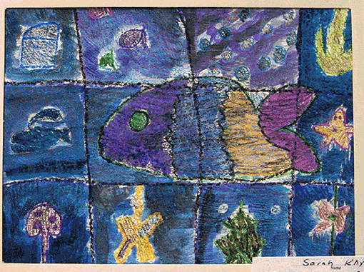 蓝色金少儿美术——绘画对儿童的感知能力、想象能力等有促进作用