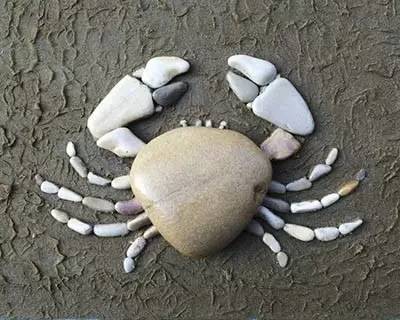 用石头拼成的为螃蟹