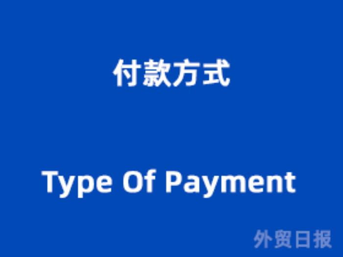 付款方式（Type Of Payment）